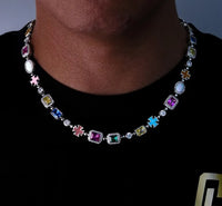 Thumbnail for Gold-Plated Hip-Hop Gemstone Necklace