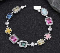 Thumbnail for Gold-Plated Hip-Hop Gemstone Necklace