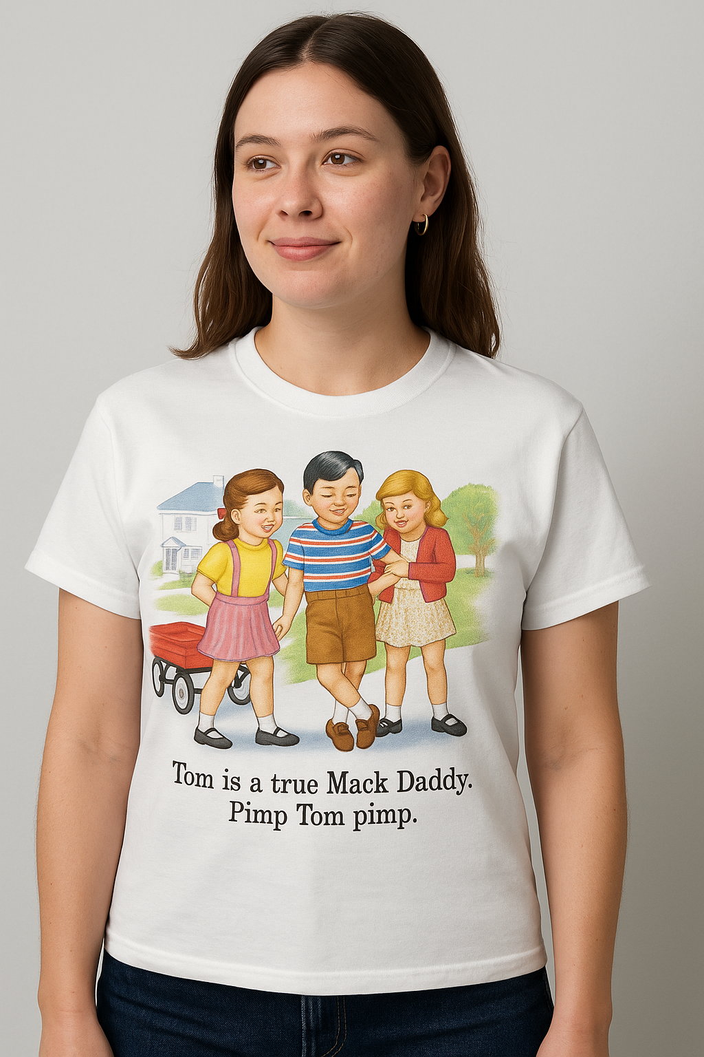 Childhood Tom is a True Mack Daddy Pimp Tom Pimp White Tshirt