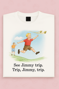 Thumbnail for Childhood See Jimmy Trip. Trip Jimmy Trip White Tshirt