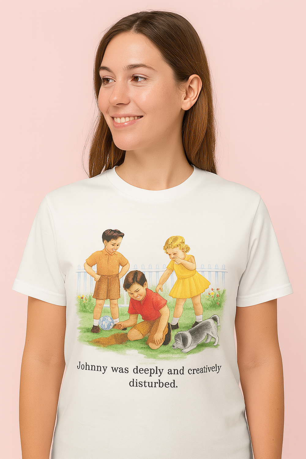 Childhood Johnny was Deeply and Creatively Disturbed White Tshirt