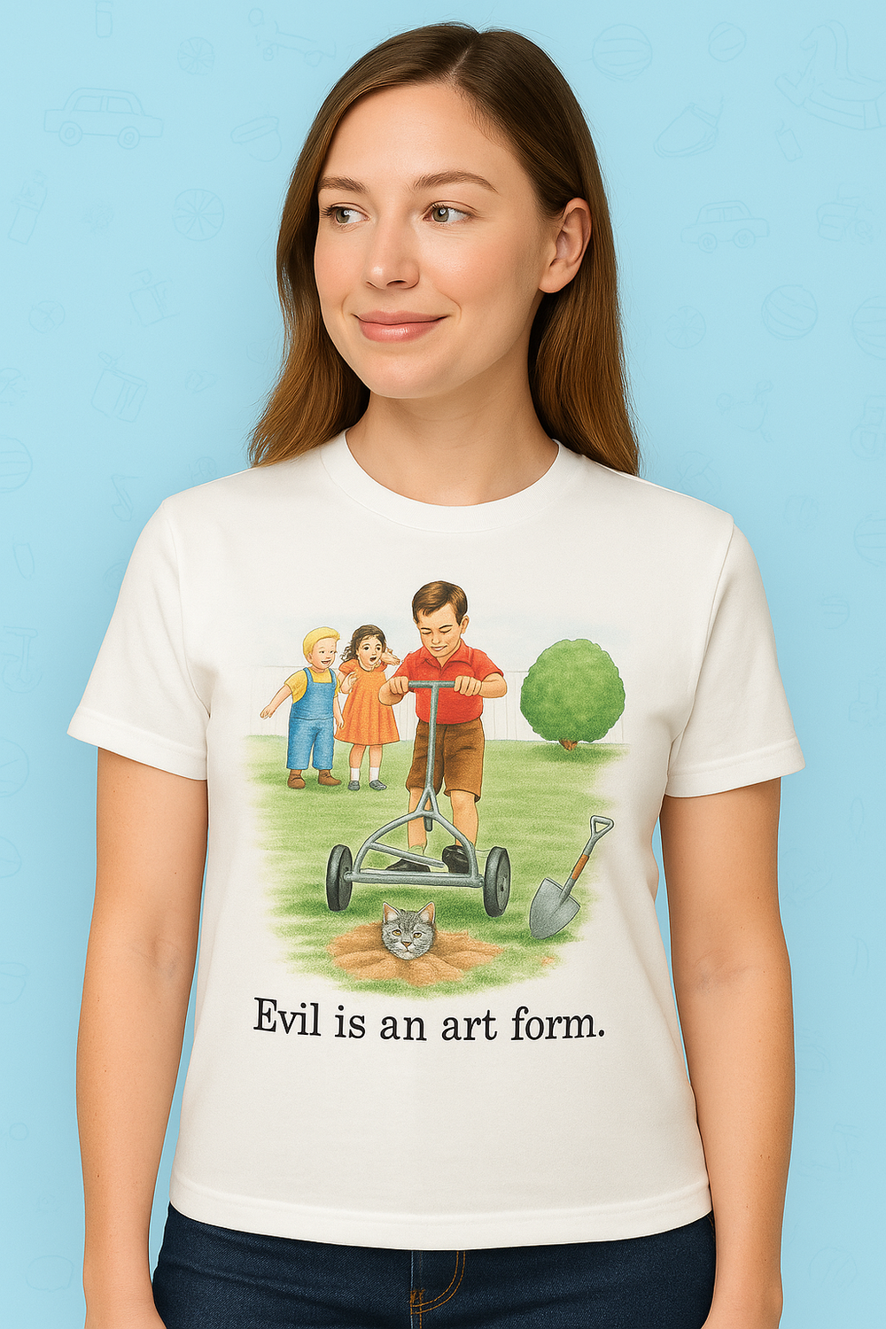 Childhood Evil is an Art Form White Tshirt