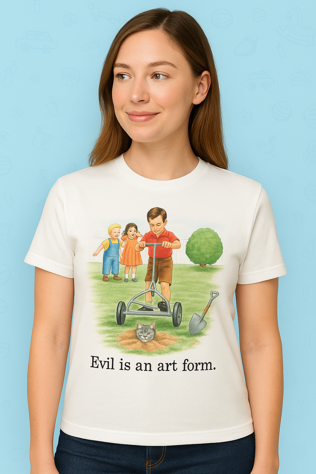 Childhood Evil is an Art Form White Tshirt