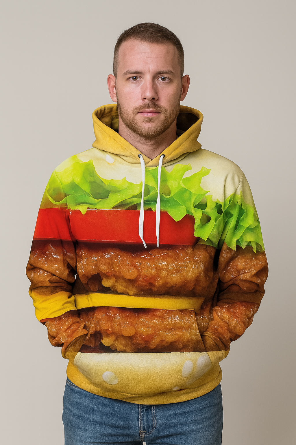 Hamburger Patties Allover 3D Print Hoodie
