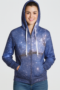 Thumbnail for Dark Galaxy Allover 3D Print Zippered Hoodie