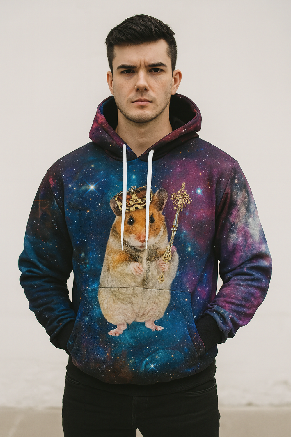 King Hampster Allover 3D Print Hoodie