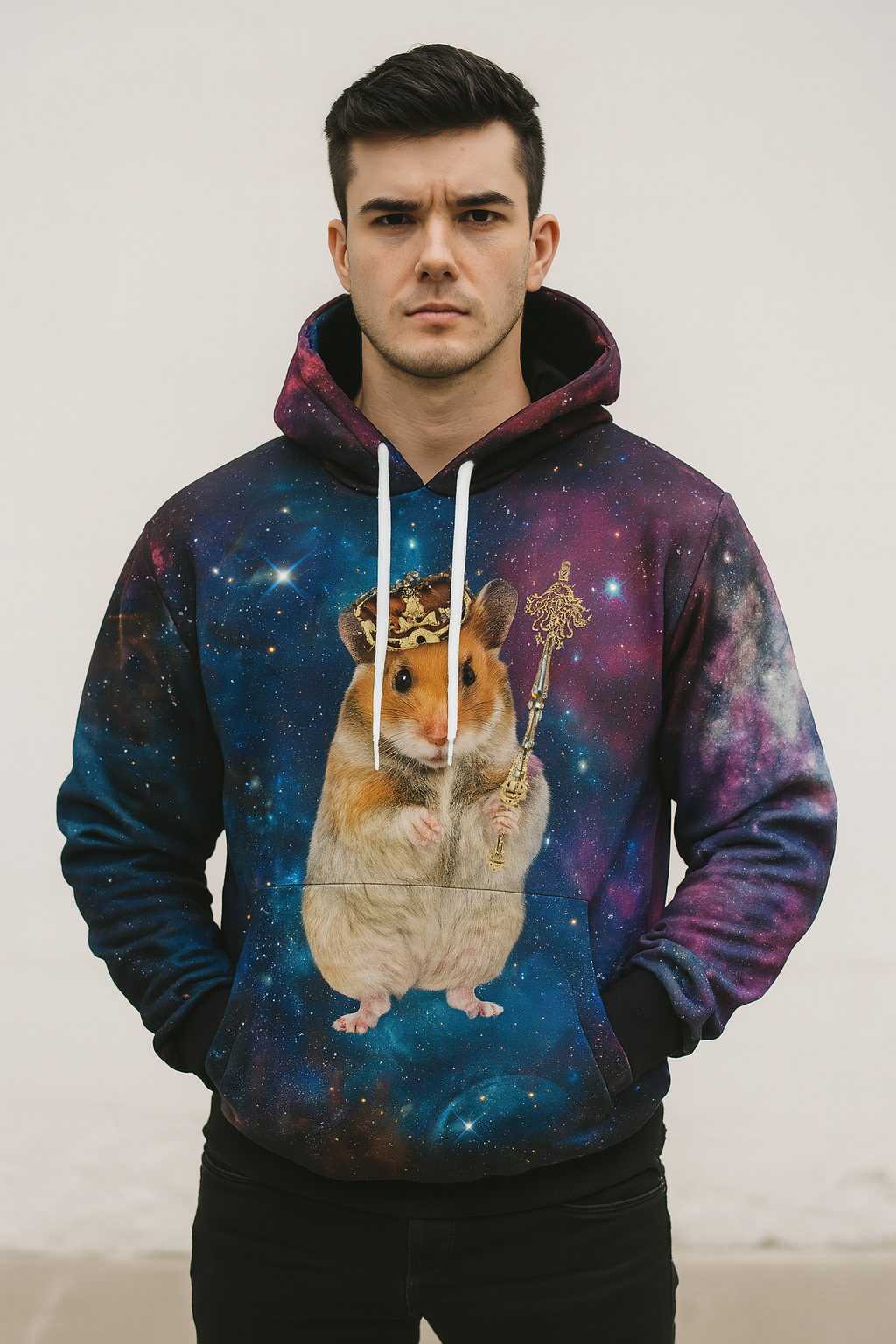 King Hampster Allover 3D Print Hoodie