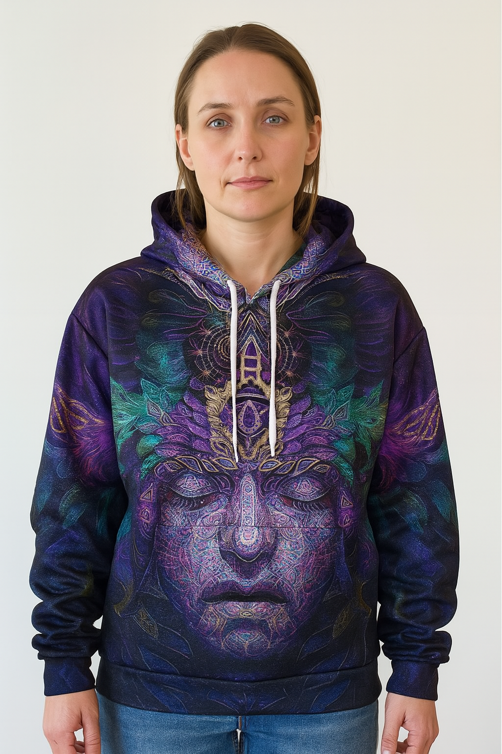 Mandala Contemplation Face Allover 3D Print Hoodie