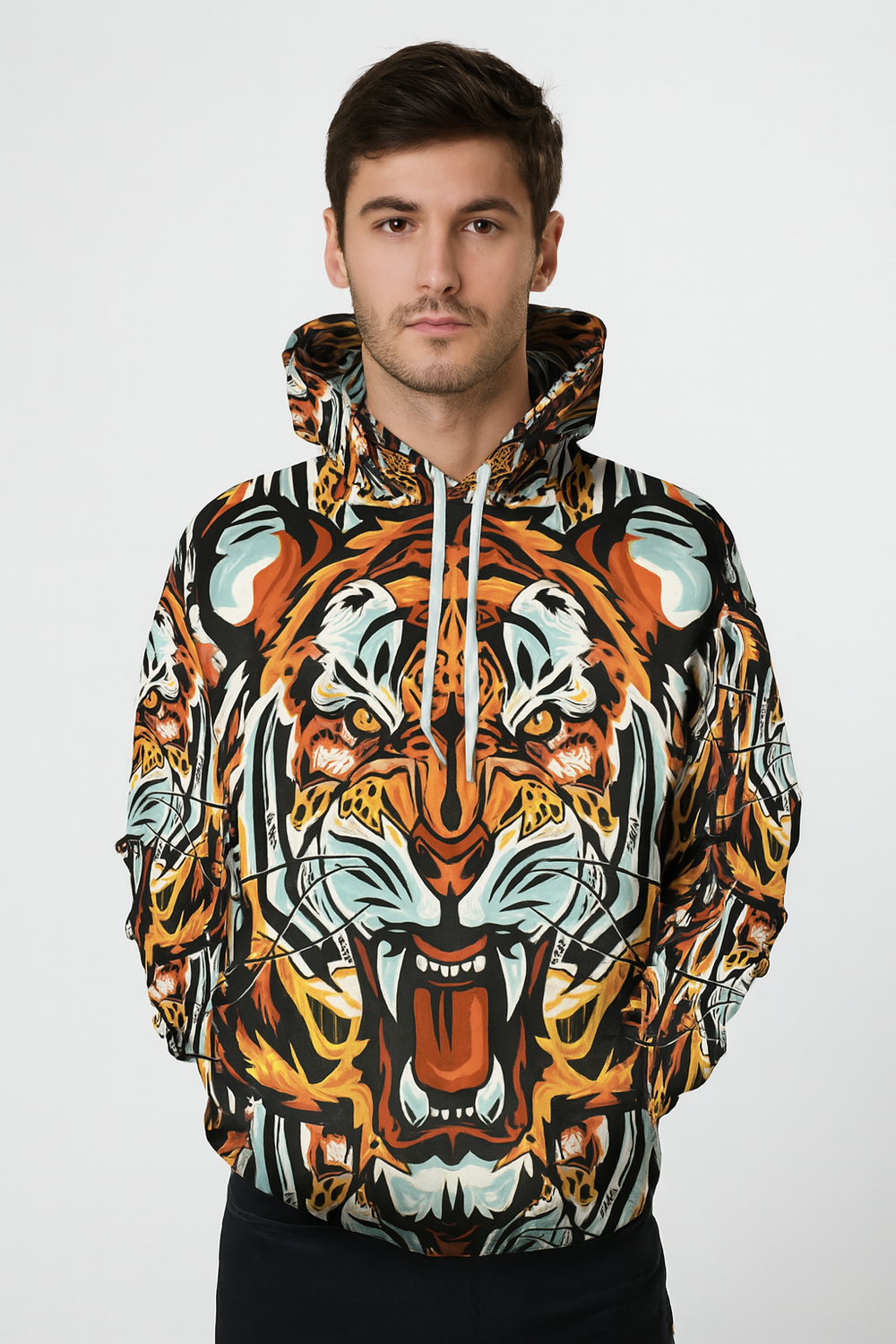 Mandala Tiger Allover 3D Print Hoodie