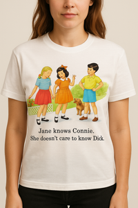 Thumbnail for Childhood Jane Knows Connie She Doesn't Care to Know Dick Tshirt