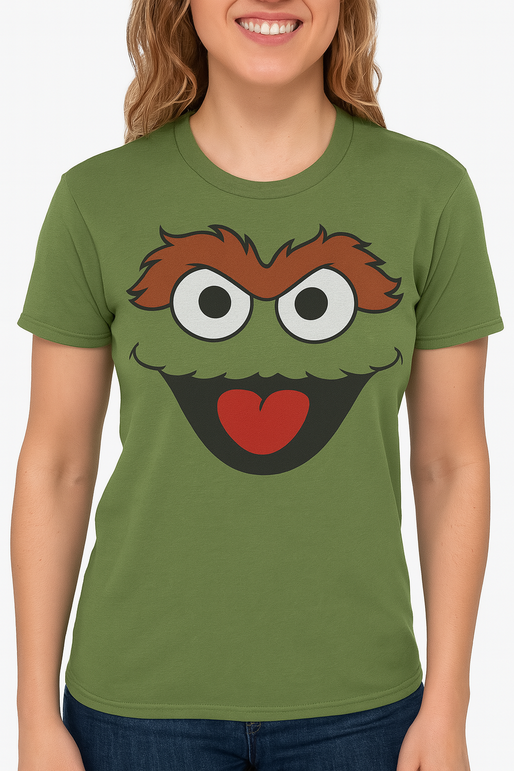 Sesame Street Oscar Face T-shirt Oscar The Grouch Tshirt