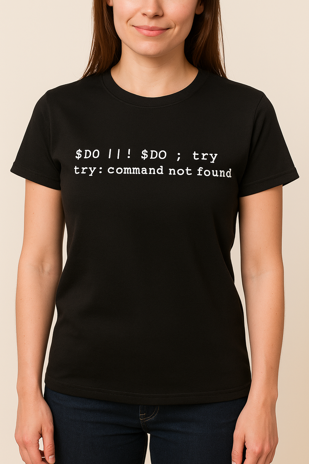 Do or Do Not; There is no Try (Computer Code Yoda Expression of Speech) Tshirt: Black With White Print