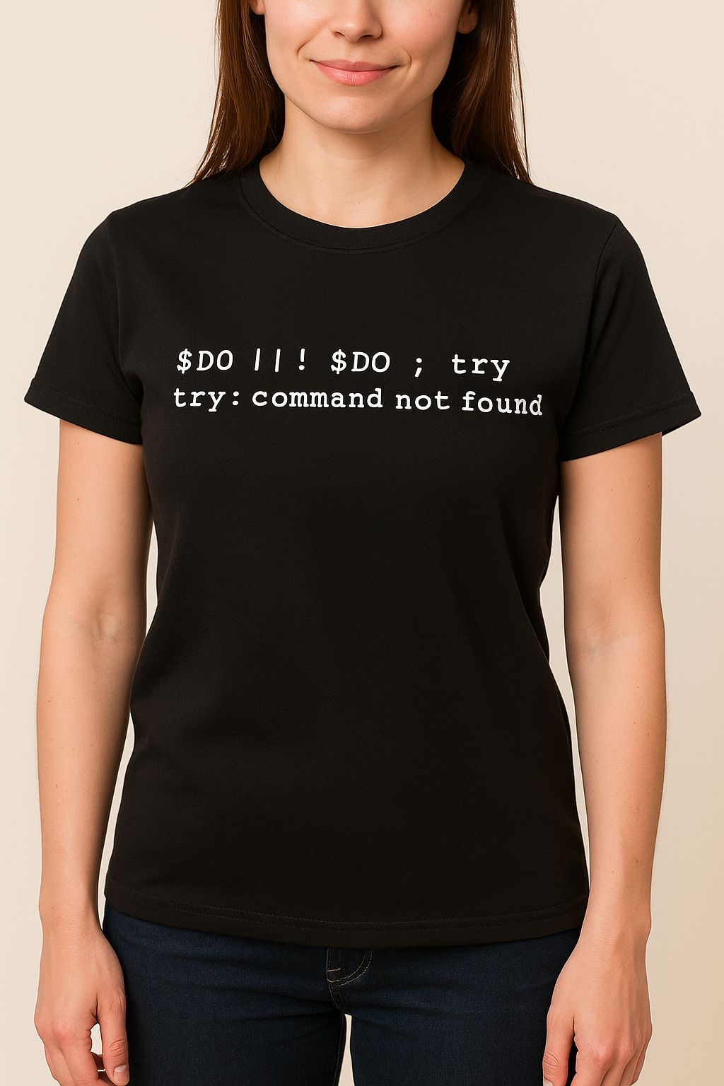 Do or Do Not; There is no Try (Computer Code Yoda Expression of Speech) Tshirt: Black With White Print