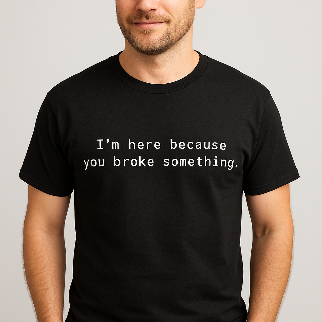 I'm here because you broke something Black Tshirt