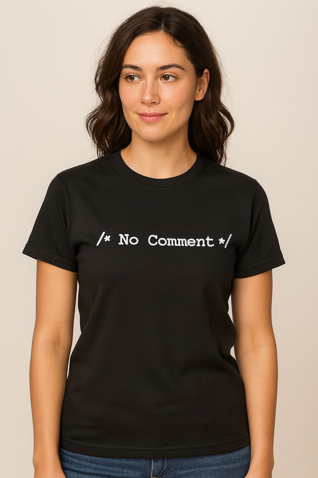 /* No Comment */ Tshirt: Black With White Print