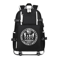 Thumbnail for U.S. Veteran Service Badge backpack in Black, angle view