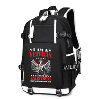 Thumbnail for I Am a Veteran Enlistment Eagle backpack in Black, front view