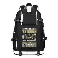 Thumbnail for American Veteran I Am Not a Hero backpack in Black, angle view