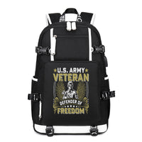 Thumbnail for U.S. Army Veteran Defender of Freedom backpack in Black, angle view