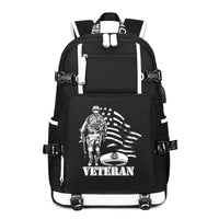 Thumbnail for American Flag U.S. Veteran backpack in Black, angle view