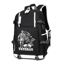 Thumbnail for American Flag U.S. Veteran backpack in Black, front view