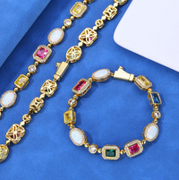 Thumbnail for Gold-Plated Hip-Hop Gemstone Necklace
