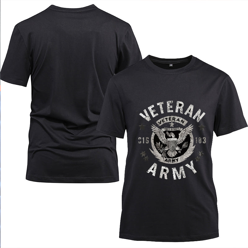 U.S. Army Veteran Eagle Crest t-shirt in Black, alternate view