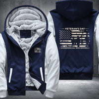 Thumbnail for Veterans Day Honoring All Who Served fleece jacket in Blue White, product view