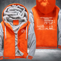 Thumbnail for Veterans Day Honoring All Who Served fleece jacket in Orange Grey, product view