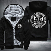 Thumbnail for U.S. Veteran Service Badge fleece jacket in Black, product view