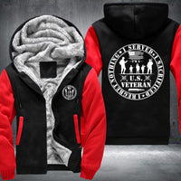 Thumbnail for U.S. Veteran Service Badge fleece jacket in Black Red, product view