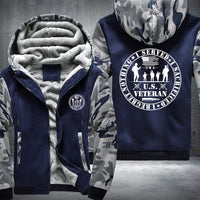 Thumbnail for U.S. Veteran Service Badge fleece jacket in Blue Camo, product view