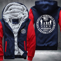 Thumbnail for U.S. Veteran Service Badge fleece jacket in Blue Red, product view