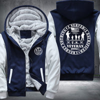 Thumbnail for U.S. Veteran Service Badge fleece jacket in Blue White, product view