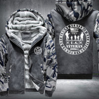 Thumbnail for U.S. Veteran Service Badge fleece jacket in Grey Camo, product view