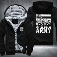 Thumbnail for Proud U.S. Army Veteran Flag fleece jacket in Black, product view