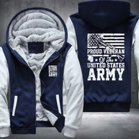 Thumbnail for Proud U.S. Army Veteran Flag fleece jacket in Blue White, product view