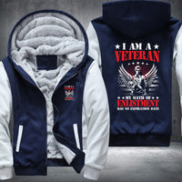 Thumbnail for I Am a Veteran Enlistment Eagle fleece jacket in Blue White, product view
