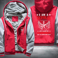 Thumbnail for I Am a Veteran Enlistment Eagle fleece jacket in Red Grey, product view
