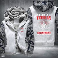 Thumbnail for I Am a Veteran Enlistment Eagle fleece jacket in White Camo, product view