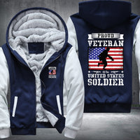 Thumbnail for Proud Veteran U.S. Soldier Flag fleece jacket in Blue White, product view