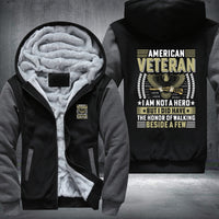 Thumbnail for American Veteran I Am Not a Hero fleece jacket in Black Grey, product view