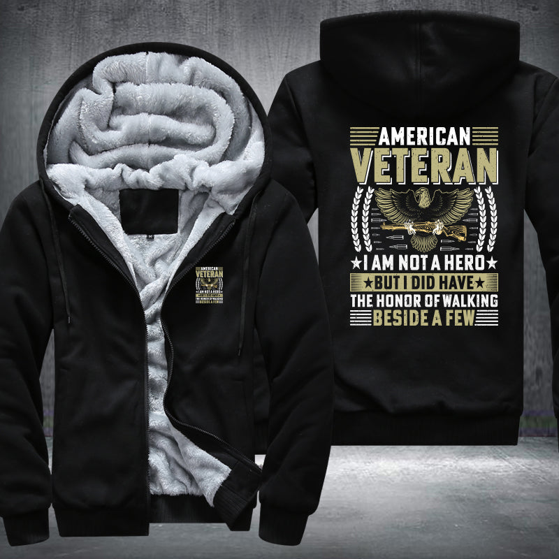 American Veteran I Am Not a Hero fleece jacket in Black, product view