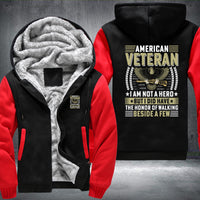 Thumbnail for American Veteran I Am Not a Hero fleece jacket in Black Red, product view