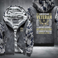 Thumbnail for American Veteran I Am Not a Hero fleece jacket in Grey Camo, product view