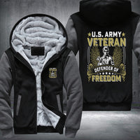 Thumbnail for U.S. Army Veteran Defender of Freedom fleece jacket in Black Grey, product view