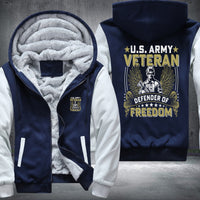 Thumbnail for U.S. Army Veteran Defender of Freedom fleece jacket in Blue White, product view
