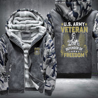 Thumbnail for U.S. Army Veteran Defender of Freedom fleece jacket in Grey Camo, product view