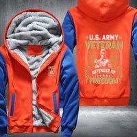 Thumbnail for U.S. Army Veteran Defender of Freedom fleece jacket in Orange Blue, product view