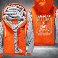 Thumbnail for U.S. Army Veteran Defender of Freedom fleece jacket in Orange Grey, product view
